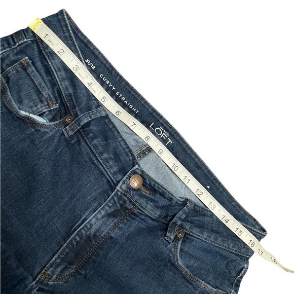 Ann Taylor Loft Women's Jeans Curvy Straight Stretch Blue Size 12 EUC - Picture 8 of 8